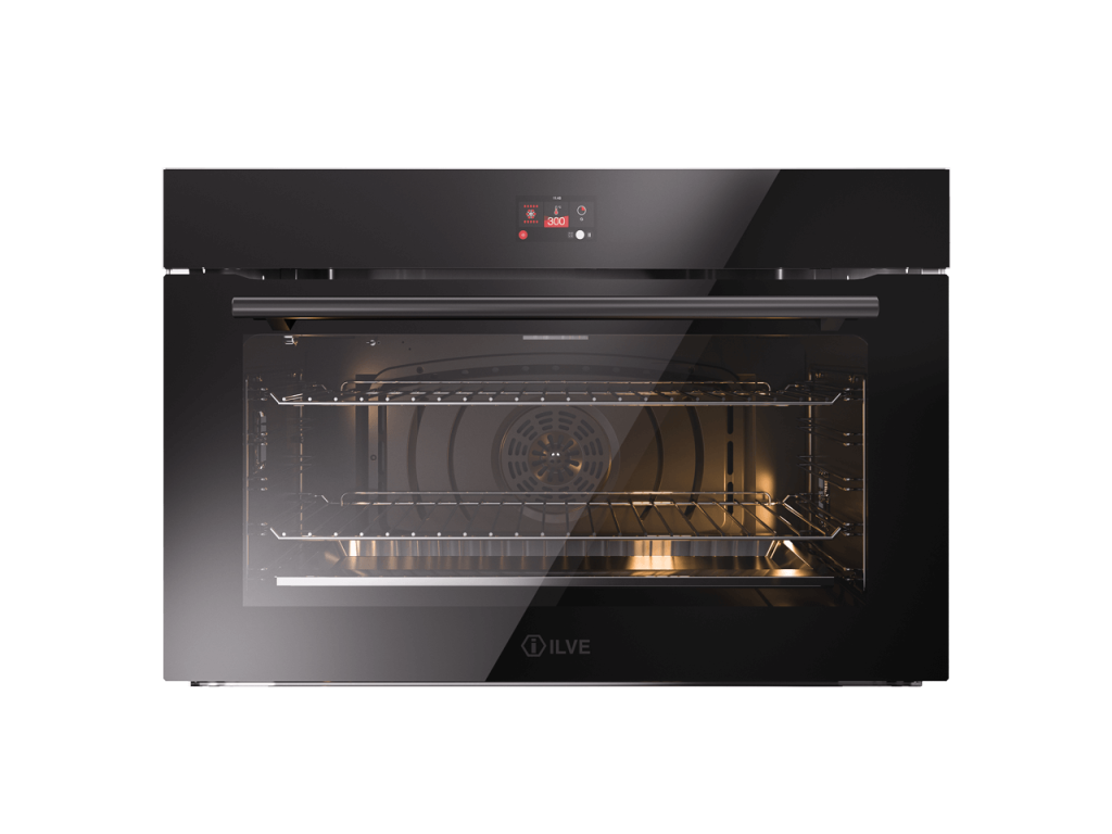 ILVE Professional Plus 90 cm-es fekete üveg TFT beépíthető sütő – Hidrolízis